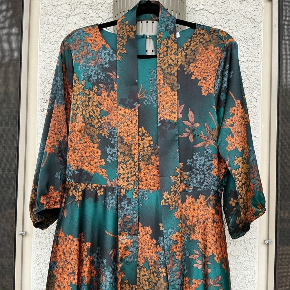 Baltic Born Green and Rust Floral Maxi Dress - Picture 10 of 16